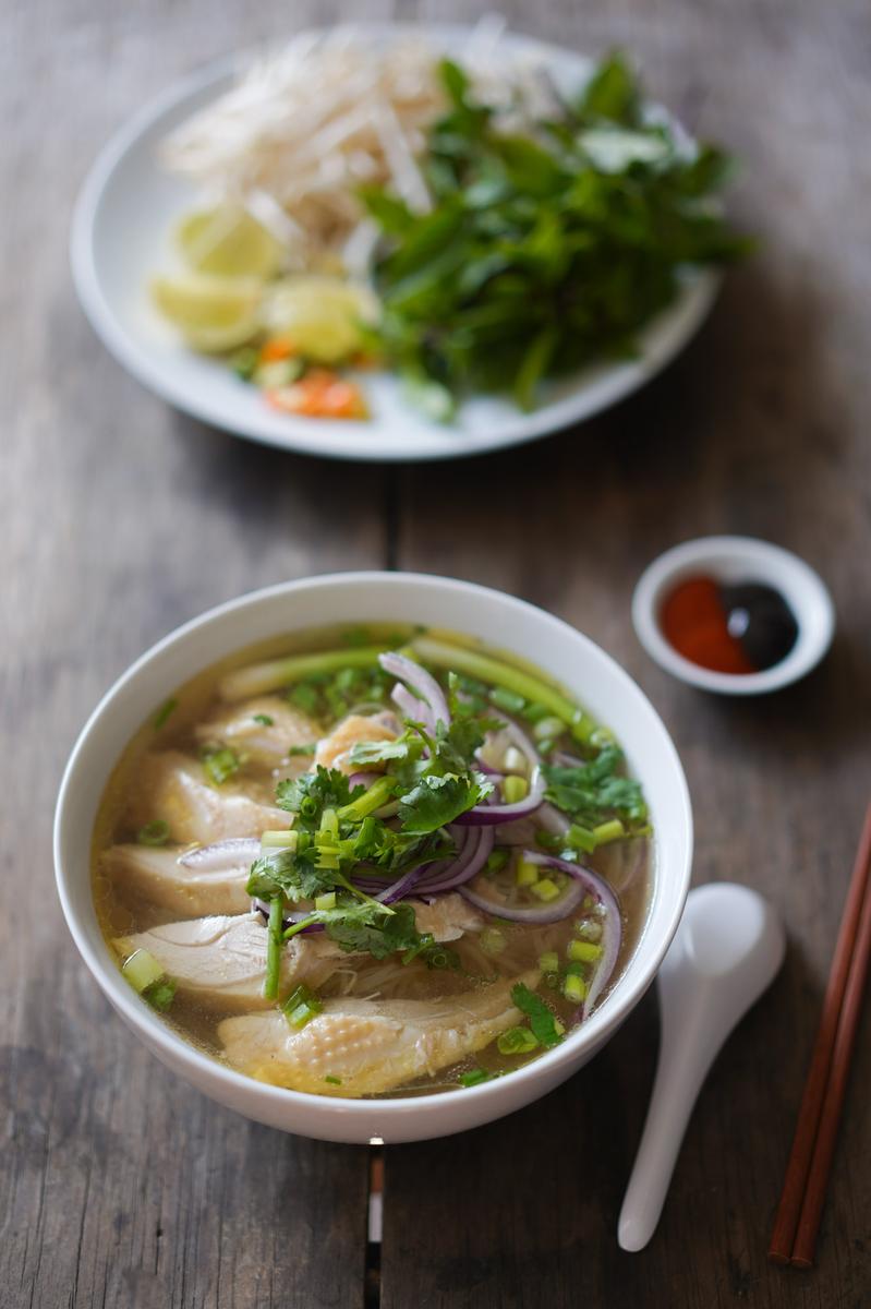 A steaming bowl of Vietnamese Phở Gà, Pavel's signature recipe